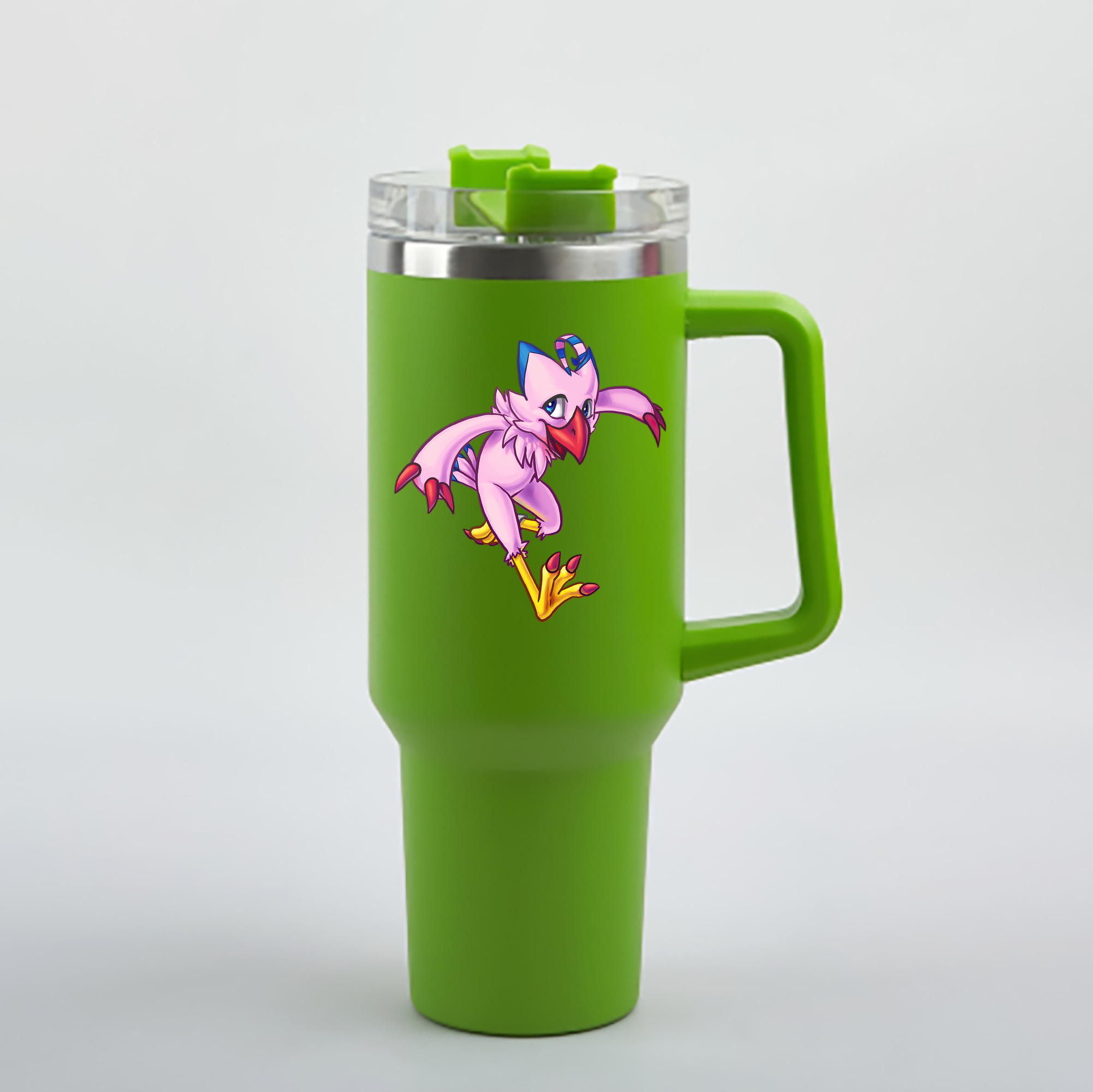（画像用） Digimon デジタルモンスター/デジモン 1200mL車用タンブラー - クリスタルステッカー（プラスチックストロー付き）